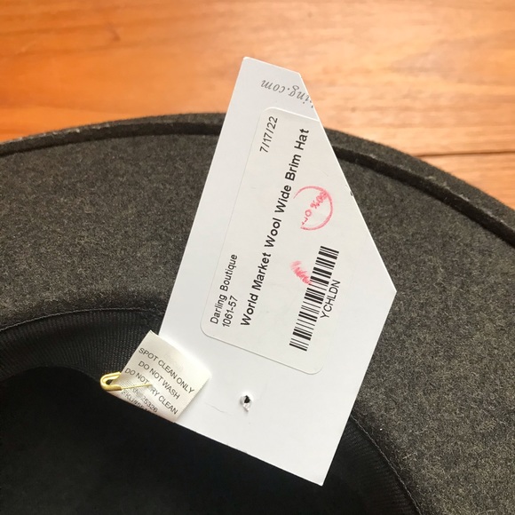 World Market Green Olive Wool Wide Brim Hat, EUC, 22” - Picture 14 of 16